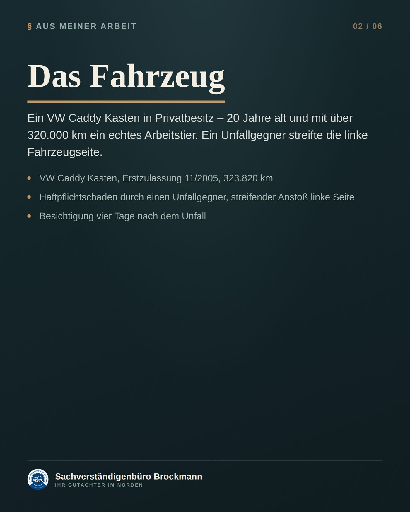 VW Caddy Kasten – wenn die Kalkulation bewusst abbricht – Dokumentation Seite 2 von 6