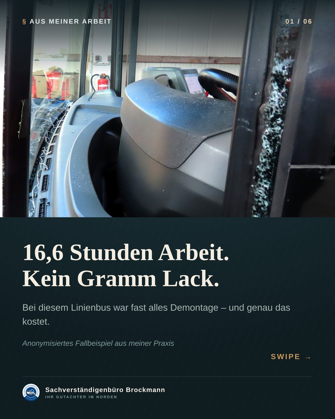 Nahverkehrsbus – 16,6 Stunden Arbeit ohne einen Lackierposten