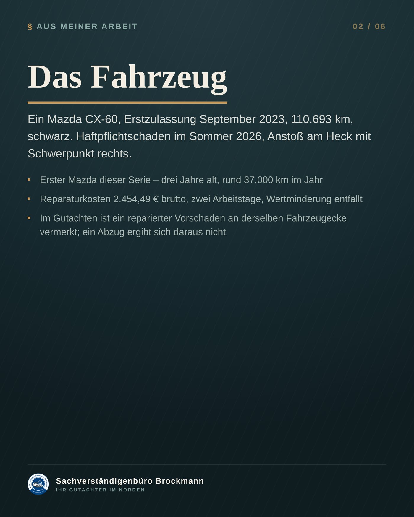 Mazda CX-60 – drei Stundensätze in einer Kalkulation &ndash; Dokumentation Seite 2 von 6